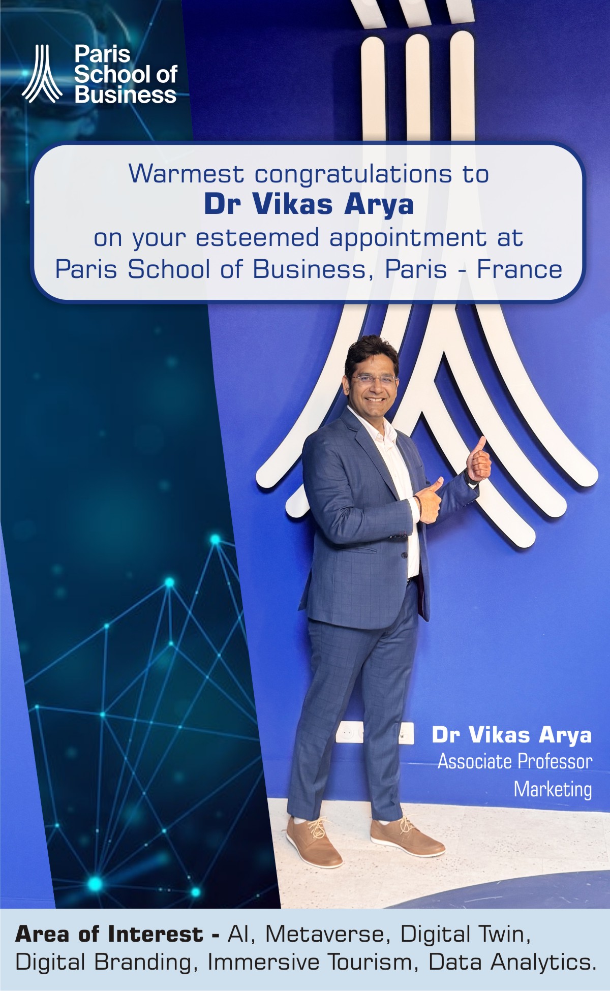Dr. Vikas Arya Joins Paris School of Business as Associate Professor of Marketing